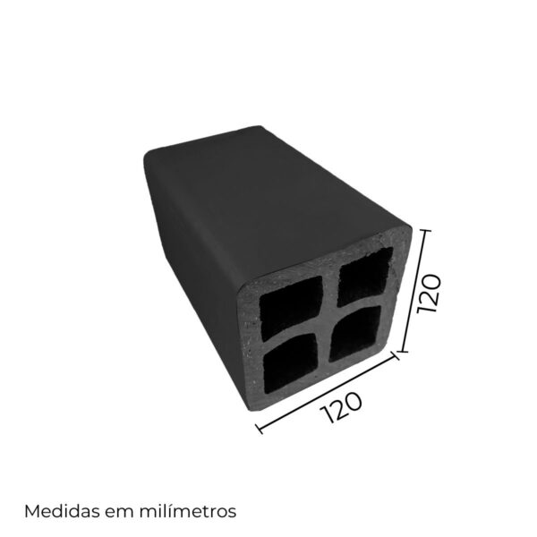 Perfil 120 x 120mm com cruzeta em Madeira Plástica - Image 2
